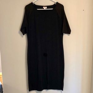 Lularoe Julia Dress with Bronzed Raglan Sleeves